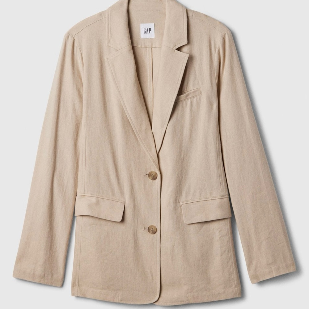 Linen Blend Blazer Women Size XL NWT